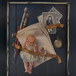 Het kind in de kunstenaar, 58 x 48 cm, olieverf op paneel. Niet te koop