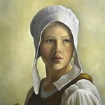 Portret van Griet, 35 x 45 cm, olieverf op linnen. Niet te koop