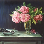 Rododendron, 50 x 60 cm, olieverf op linnen. Niet te koop